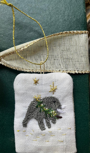 Christmas tree decorations: African animals elephant,hornbill,leopard,vervet monkey, crocodile