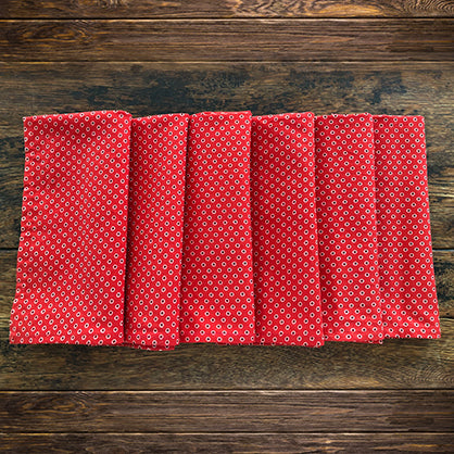 Red Shwe Shwe fabric serviette set of six