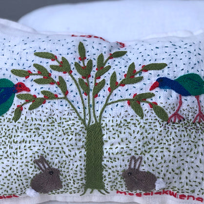 Story Cushions - Green & Blue Birds