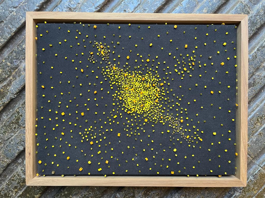 'Yellow Milky Way' - Beaded Artwork